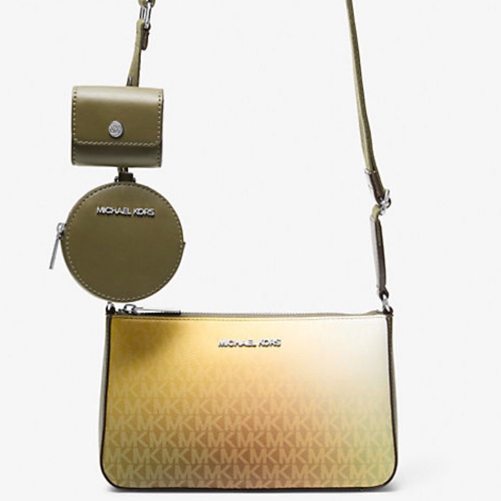 MICHAEL KORS Jet Set Small Ombré Signature Logo Crossbody Case Apple Airpods Pro